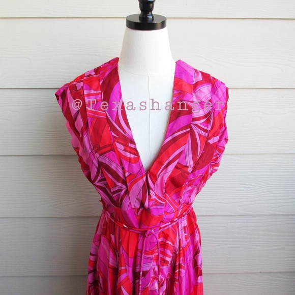 NWT Farm Rio Endless Summer V Neck Midi Dress S Small - Picture 12 of 16